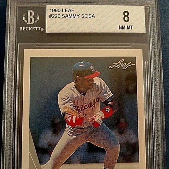 SAMMY SOSA GRADED BECKETT Chicago White Sox #220 Baseball Card 1990 - Picture 3 of 8